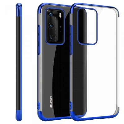 Transparent Metallic Gel Mobile Phone Case For P40 Pro, Shockproof Silicon Crystal TPU Cover For P40 Pro