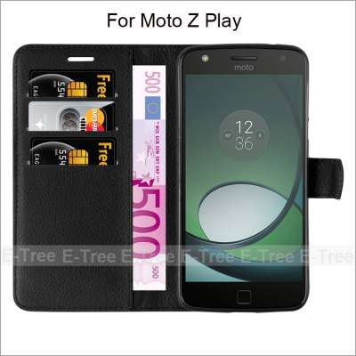 stand wallet flip leather phone case for Moto z play