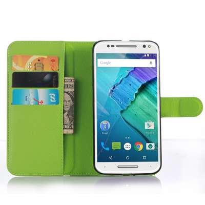 Wallet Flip Leather Case Cover For Motorola X Style Moto X3