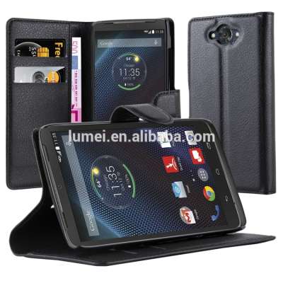 Folio Stand Flip PU Leather Case Cover For Motorola Droid Turbo XT1254