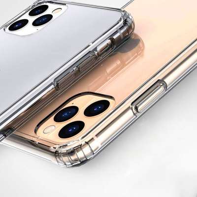 Clear TPU Bumper Hard PC Backplane Phone Case for iPhone 11 Pro XS MAX 7 8 Shock Absorption Mobile Phone Case for iPhone 12