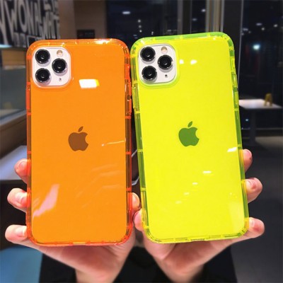 Fluorescent color mobile phone case for IPhone 11 pro,  anti-drop airbag TPU soft shell for IPhone 7/8  XR XS max