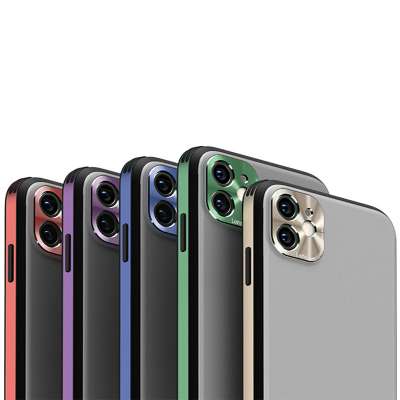 Colorful Straight Edge Design TPU Bumper Case with Matte PC Back Cover Mobile Phone Cases for iPhone 11 Pro max